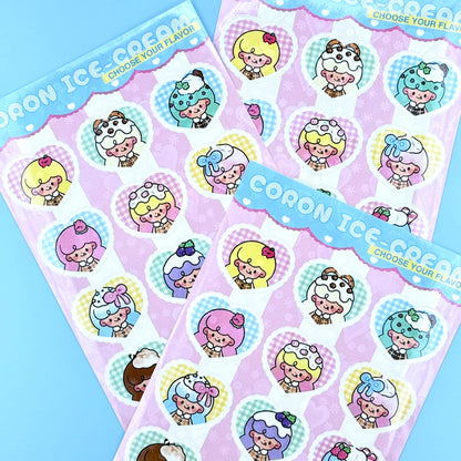 Coron Ice Cream Sticker Sheet - Dandy Mail