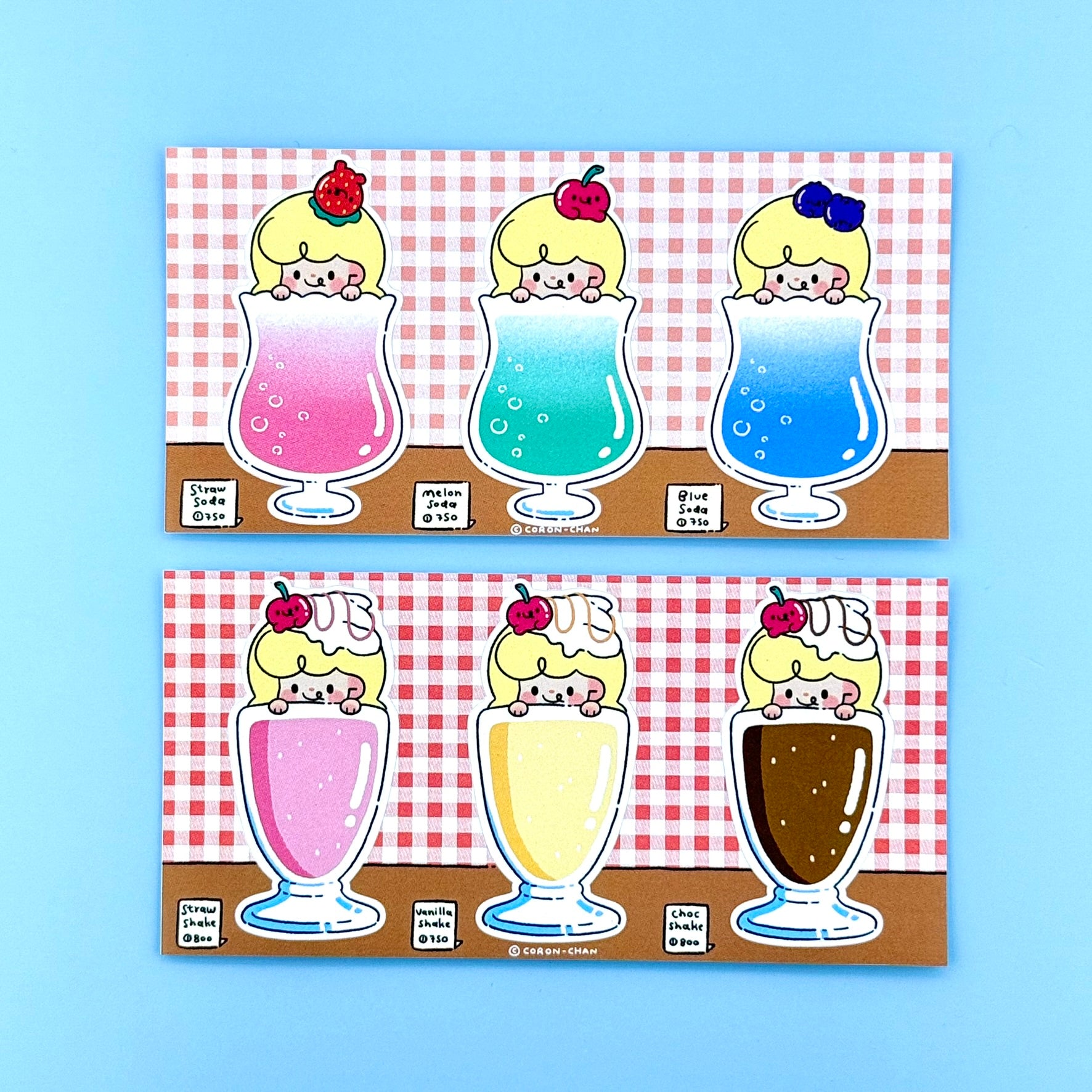 Coron Shake and Soda Sticker Sheets - Dandy Mail