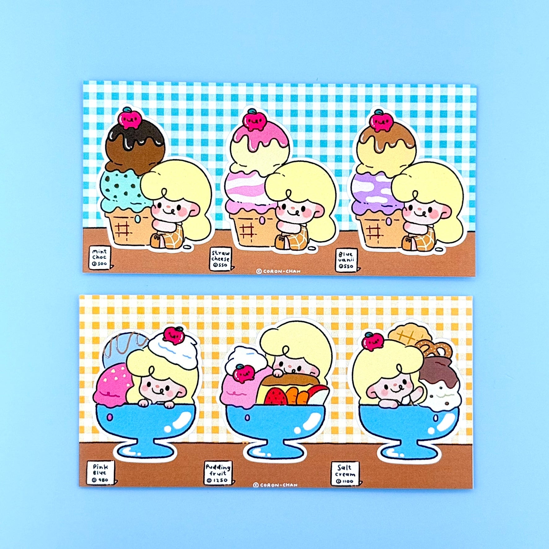 Coron Ice Cream Sundaes & Cones Sticker Sheets - Dandy Mail