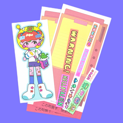 Leenahoo Space Girl Memo Sticker & Strips Pack - Dandy Mail