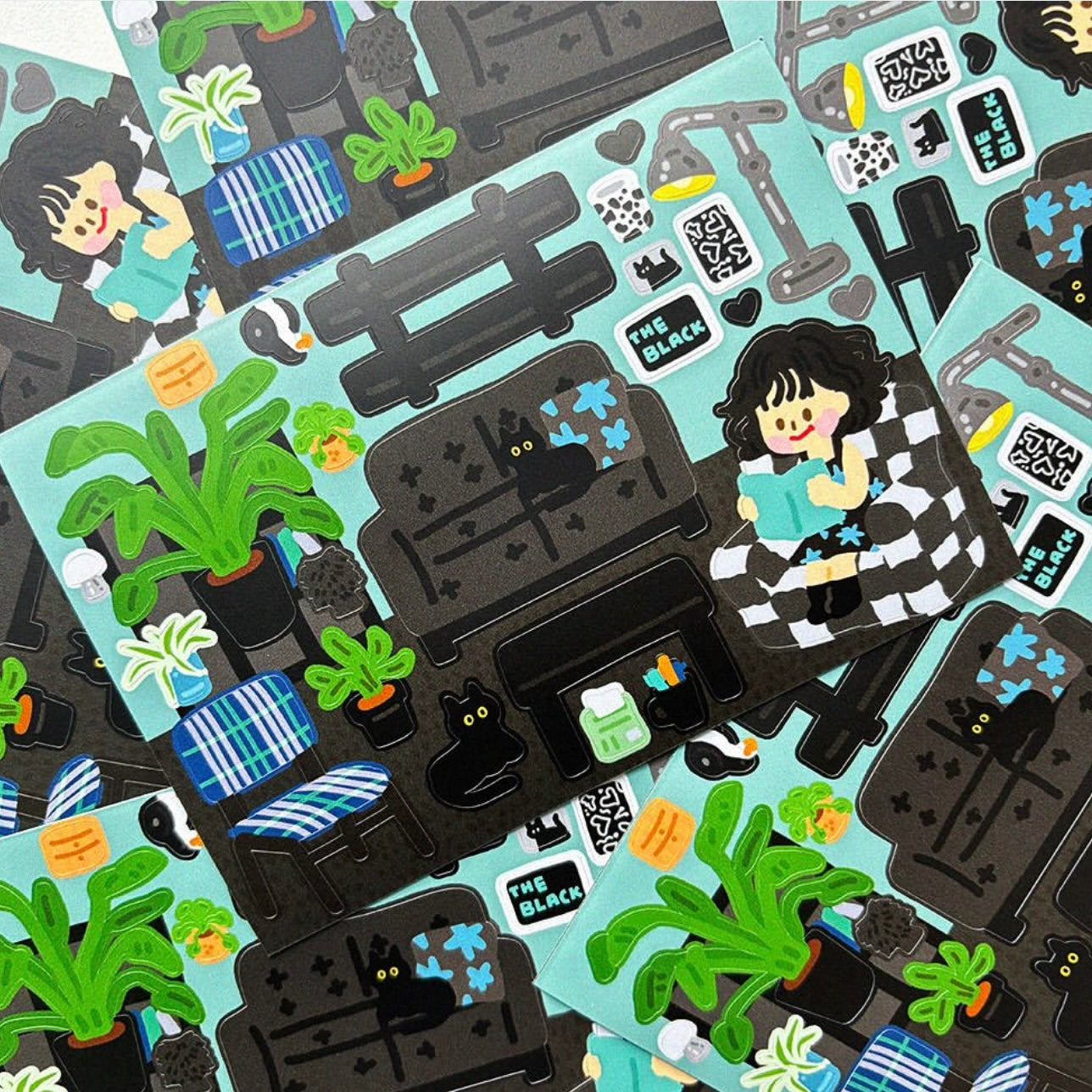 Dinga Mart Black Room Sticker Sheet