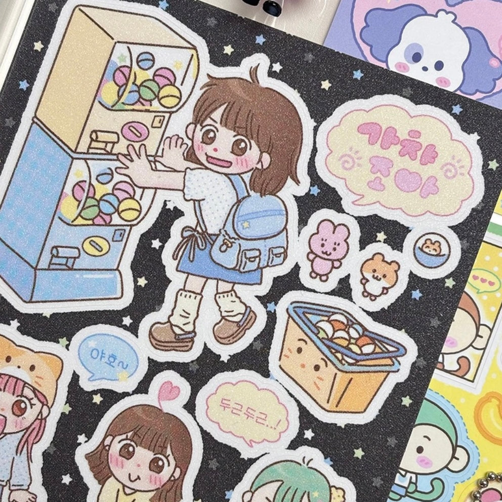PpomPpom Studio Gashapon Machine Sticker Sheet - Dandy Mail