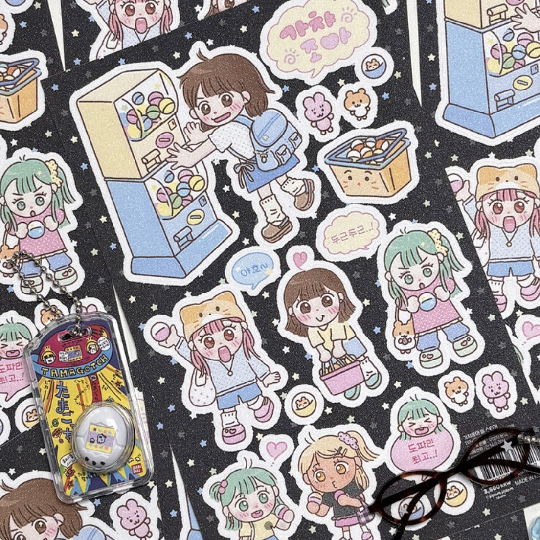 PpomPpom Studio Gashapon Machine Sticker Sheet - Dandy Mail