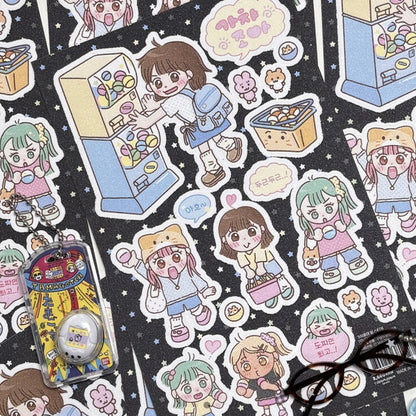 PpomPpom Studio Gashapon Machine Sticker Sheet - Dandy Mail