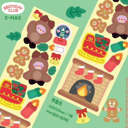 Bbothday Club Christmas Character Sticker Sheet