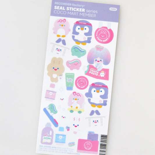 Recorder Factory Coco Mart Member Seal Sticker Sheet