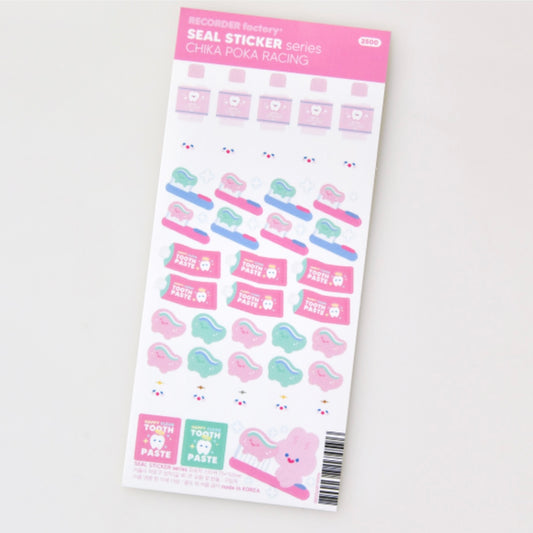 Recorder Factory Chika Poka Seal Sticker Sheet