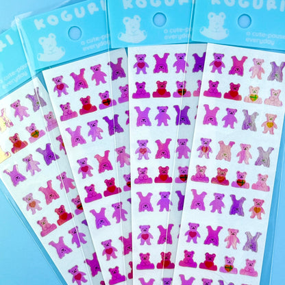Koguri Pearl Pink Bears Sticker Sheet