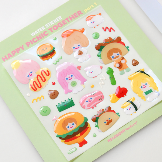 Recorder Factory Happy Picnic Together Part 1 Sticker Sheet
