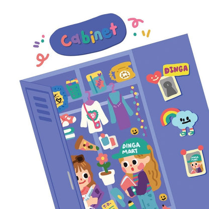 Dinga Mart Locker Sticker Sheet - Dandy Mail
