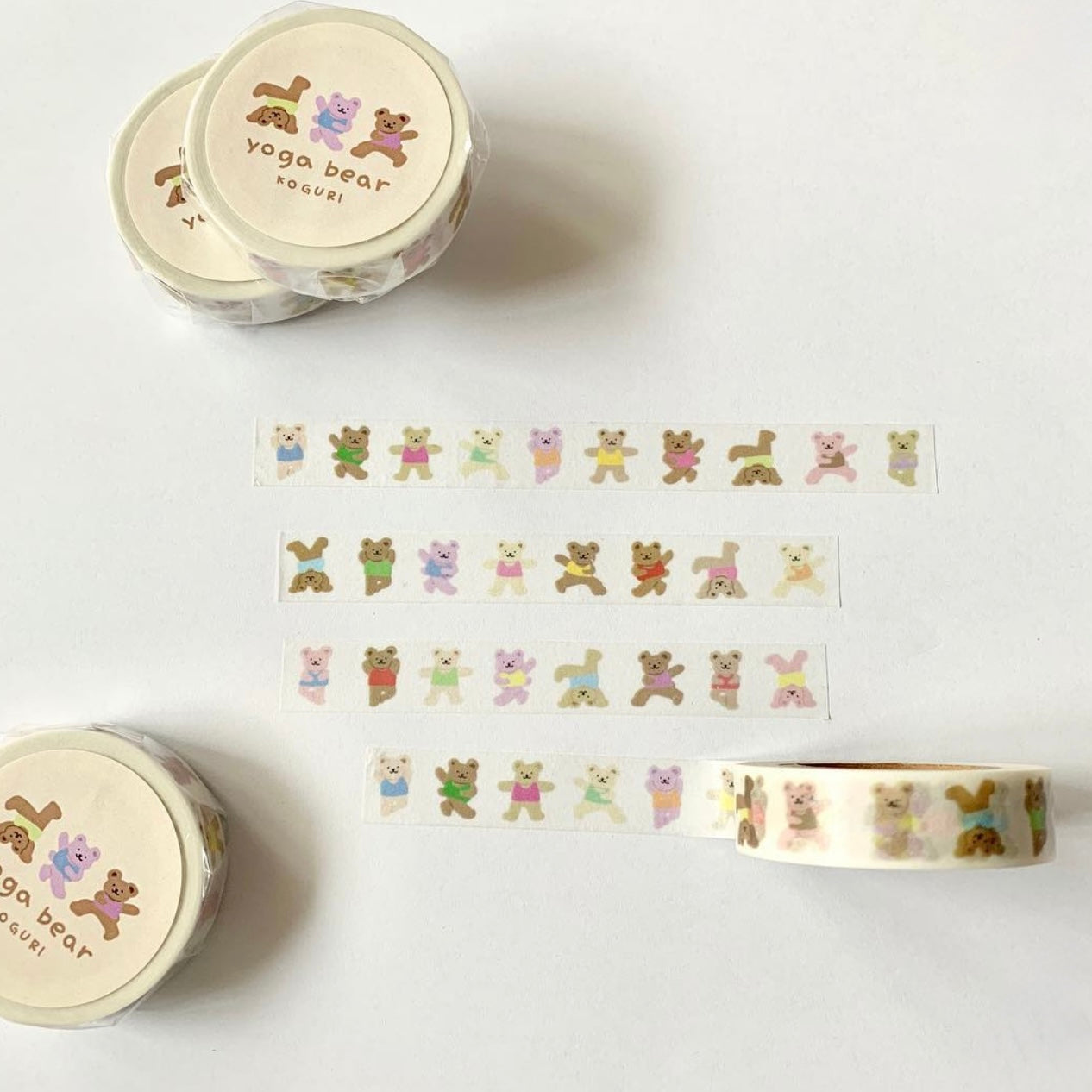 Koguri Yoga Bears Washi Tape Roll
