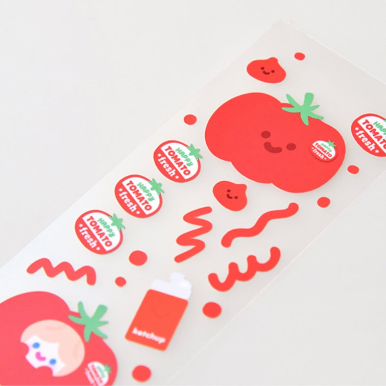 Recorder Factory Happy Tomato Sticker Sheet