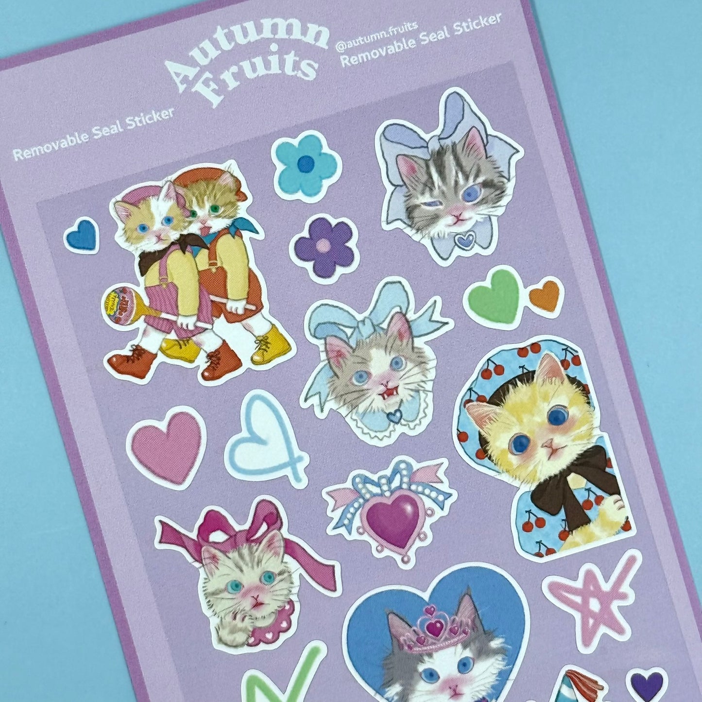 Autumn Fruits Girly Seal Sticker Sheet