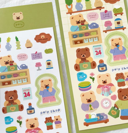 Poly Bear Poly Shop Sticker Sheet
