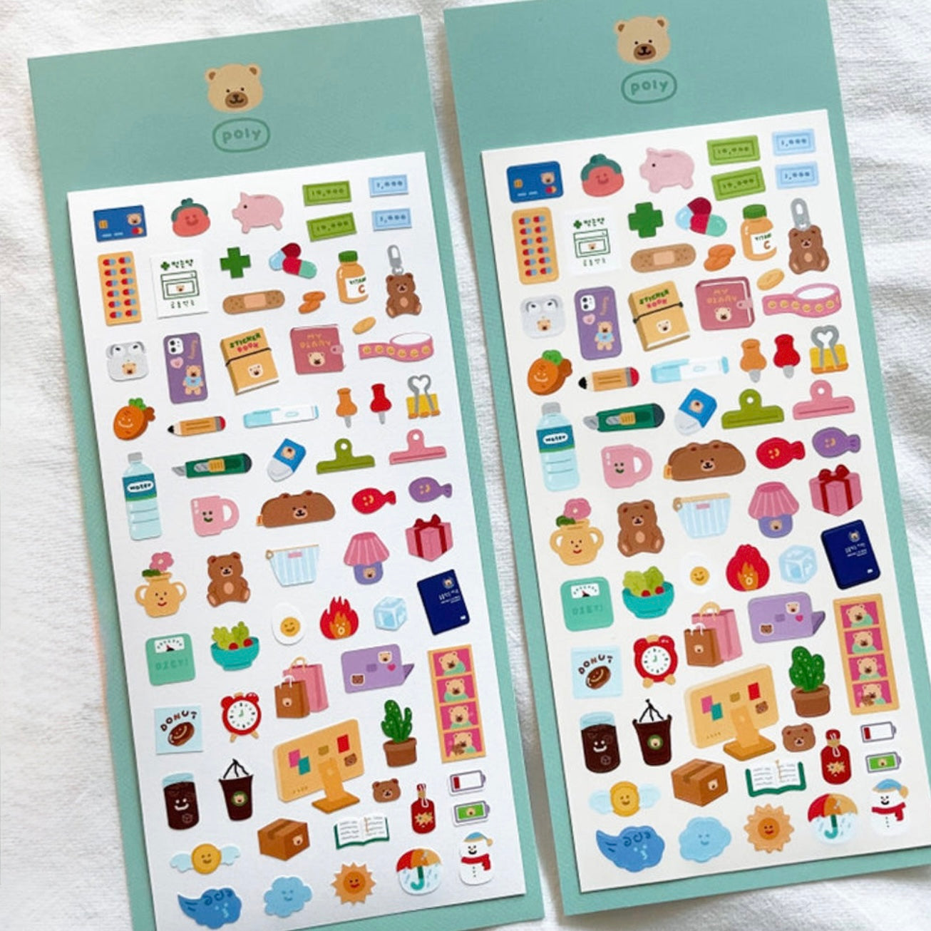 Poly Bear Mini Diary Sticker Sheet