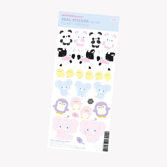 Recorder Factory Fluffy Friends Sticker Sheet - Dandy Mail