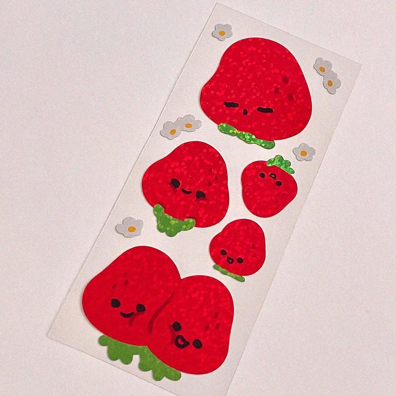 Pureureum Design BIG Strawberry Buddies Sticker Sheet - Dandy Mail