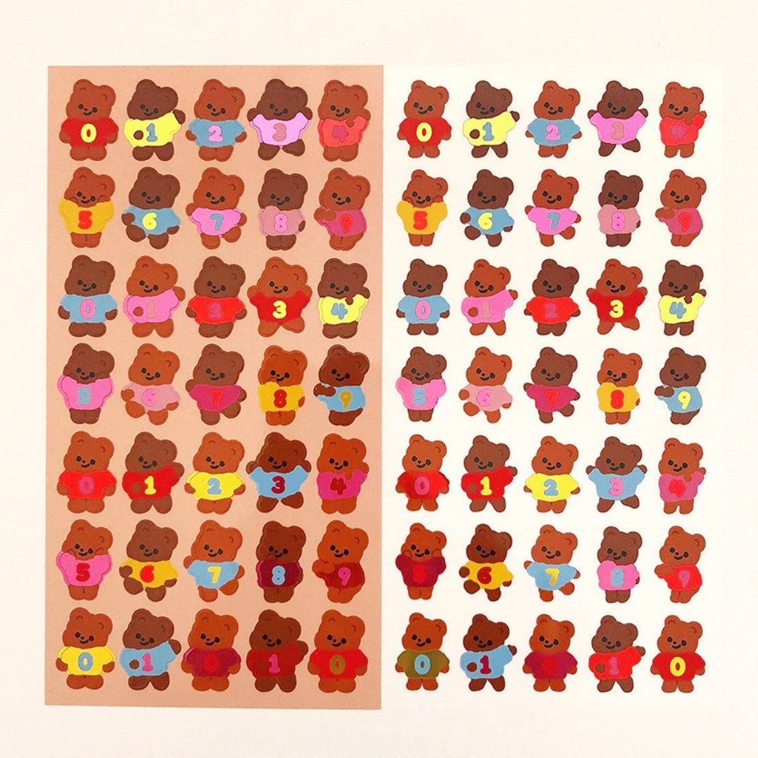 Pureureum Design Number Bears Sticker Sheet - Dandy Mail