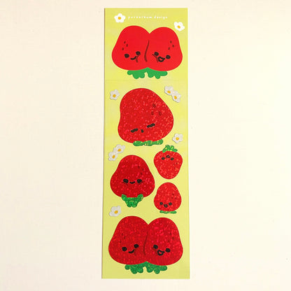 Pureureum Design BIG Strawberry Buddies Sticker Sheet - Dandy Mail