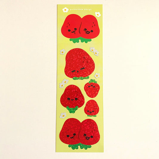 Pureureum Design BIG Strawberry Buddies Sticker Sheet