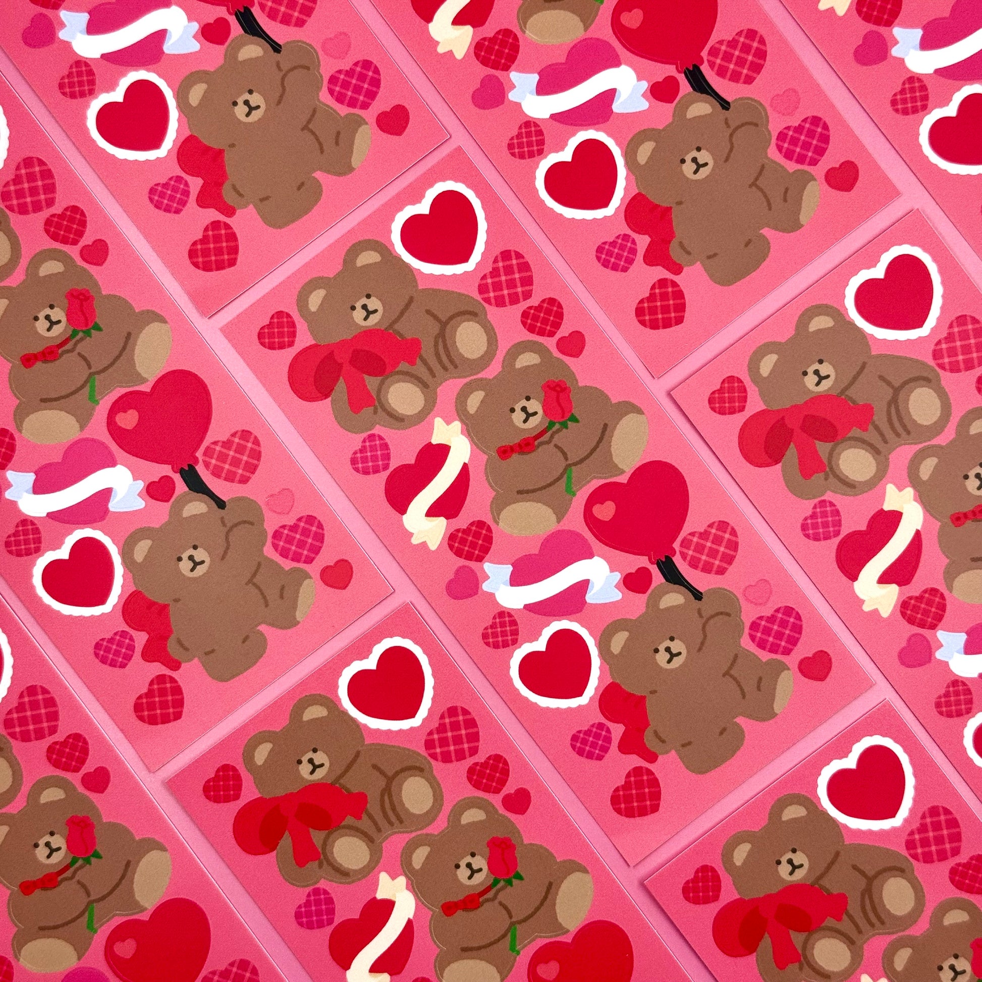 Oh Zakka Love Bears Sticker Sheet - Dandy Mail