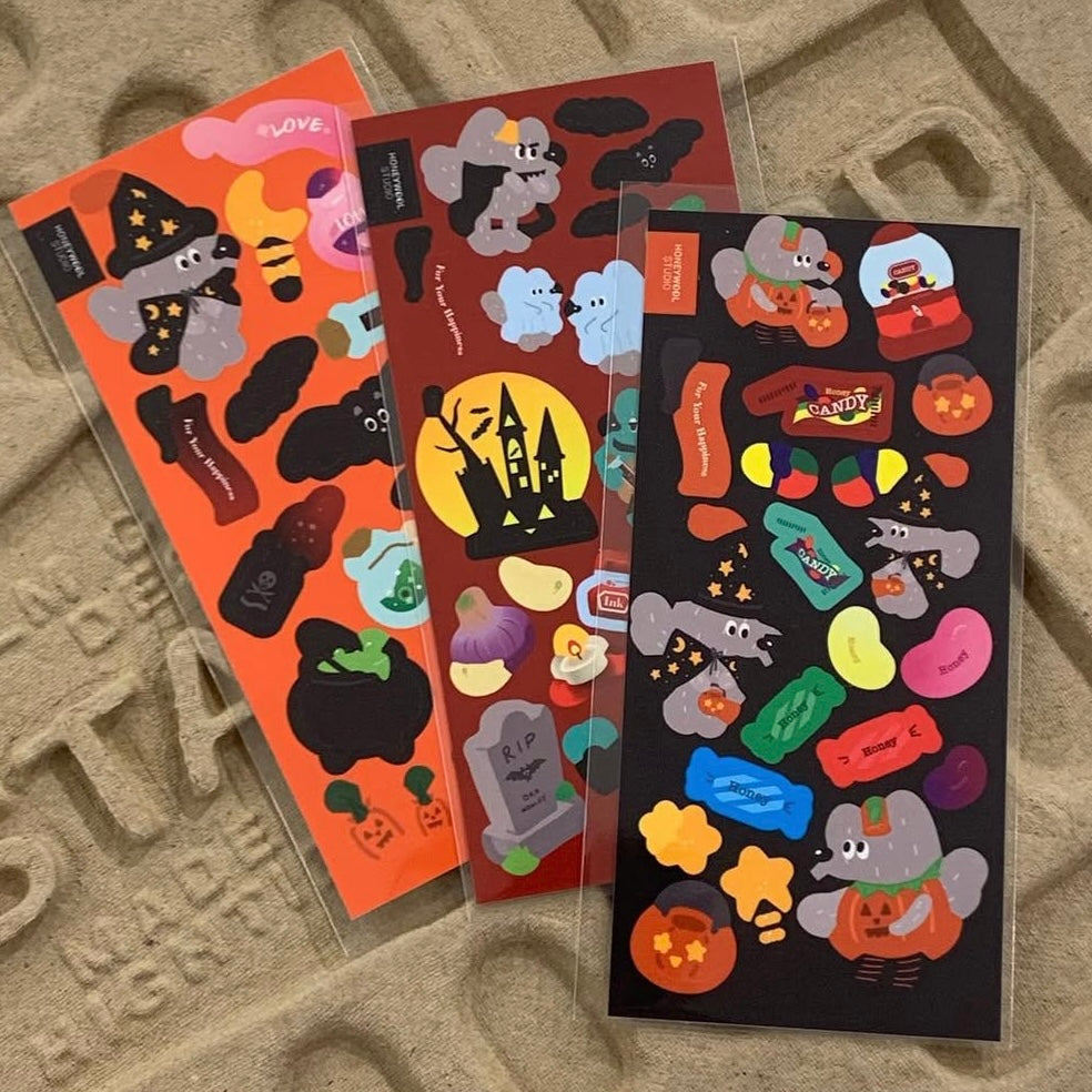 Honeywool Woolfy Halloween Sticker Sheets 2