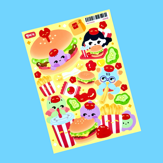 Jiok Fast Food Sticker Sheet