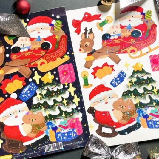 Oh Zakka Santa's Sleigh Sticker Sheet
