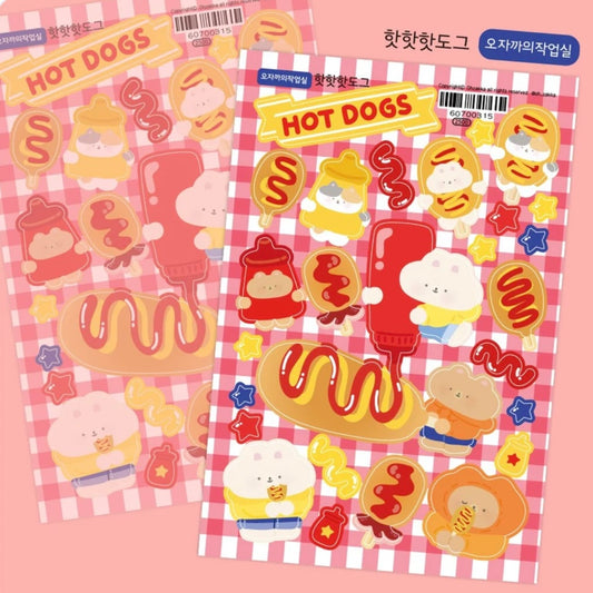 Oh Zakka Hot Dog Sticker Sheet