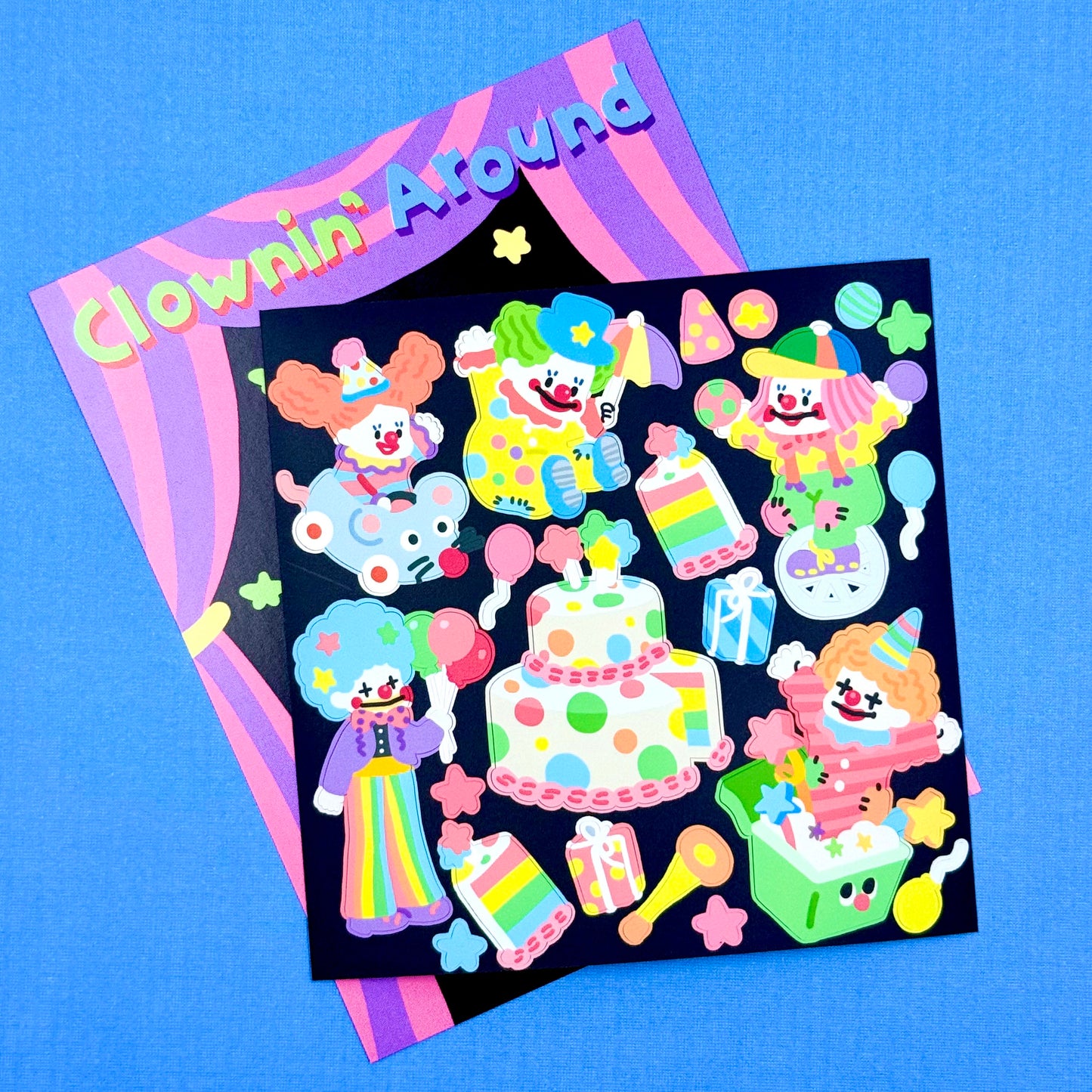 Dandy Mail x Dinga Mart "Clownin' Around" Sticker Sheet - Dandy Mail