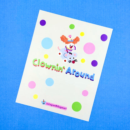 Dandy Mail x Dinga Mart "Clownin' Around" Sticker Sheet - Dandy Mail