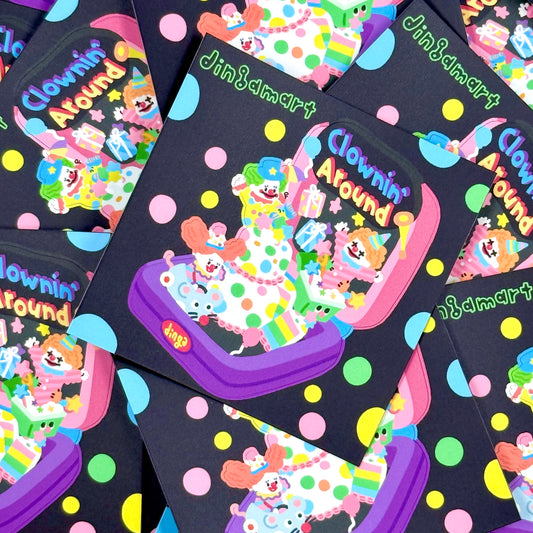 Dandy Mail x Dinga Mart "Clownin' Around" Pocket Dinga Sticker Sheet - Dandy Mail