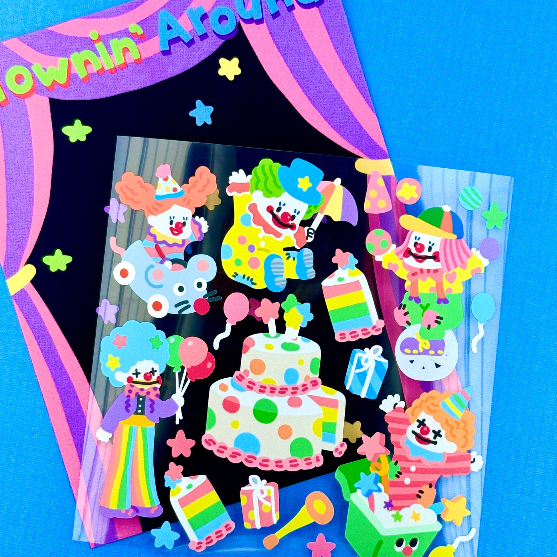 Dandy Mail x Dinga Mart "Clownin' Around" Sticker Sheet - Dandy Mail