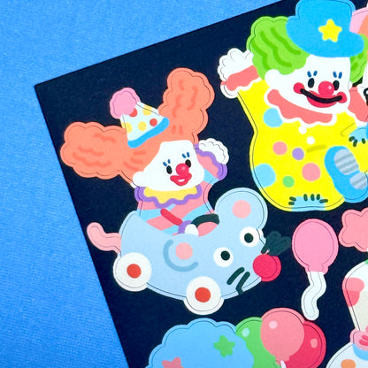 Dandy Mail x Dinga Mart "Clownin' Around" Sticker Sheet - Dandy Mail