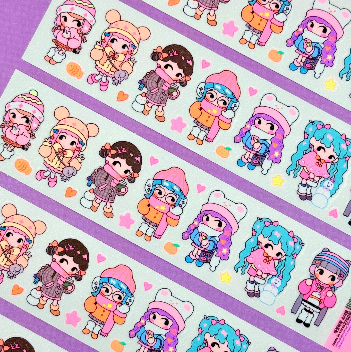 Leenahoo Neon Winter Outfits Sticker Sheet - Dandy Mail