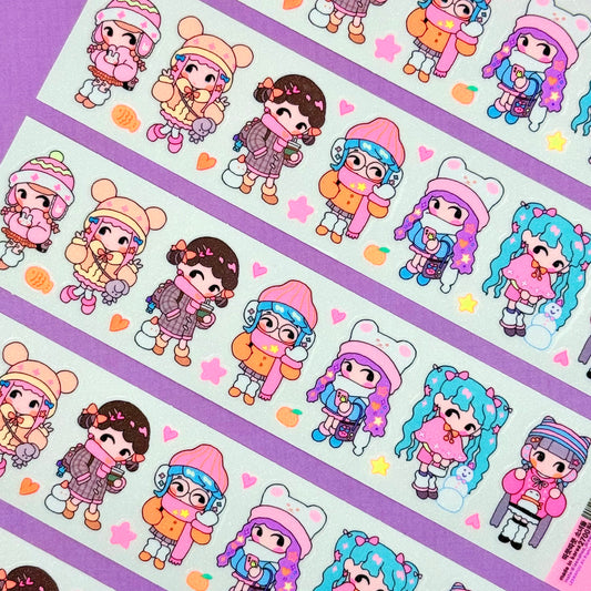 Leenahoo Neon Winter Outfits Sticker Sheet - Dandy Mail