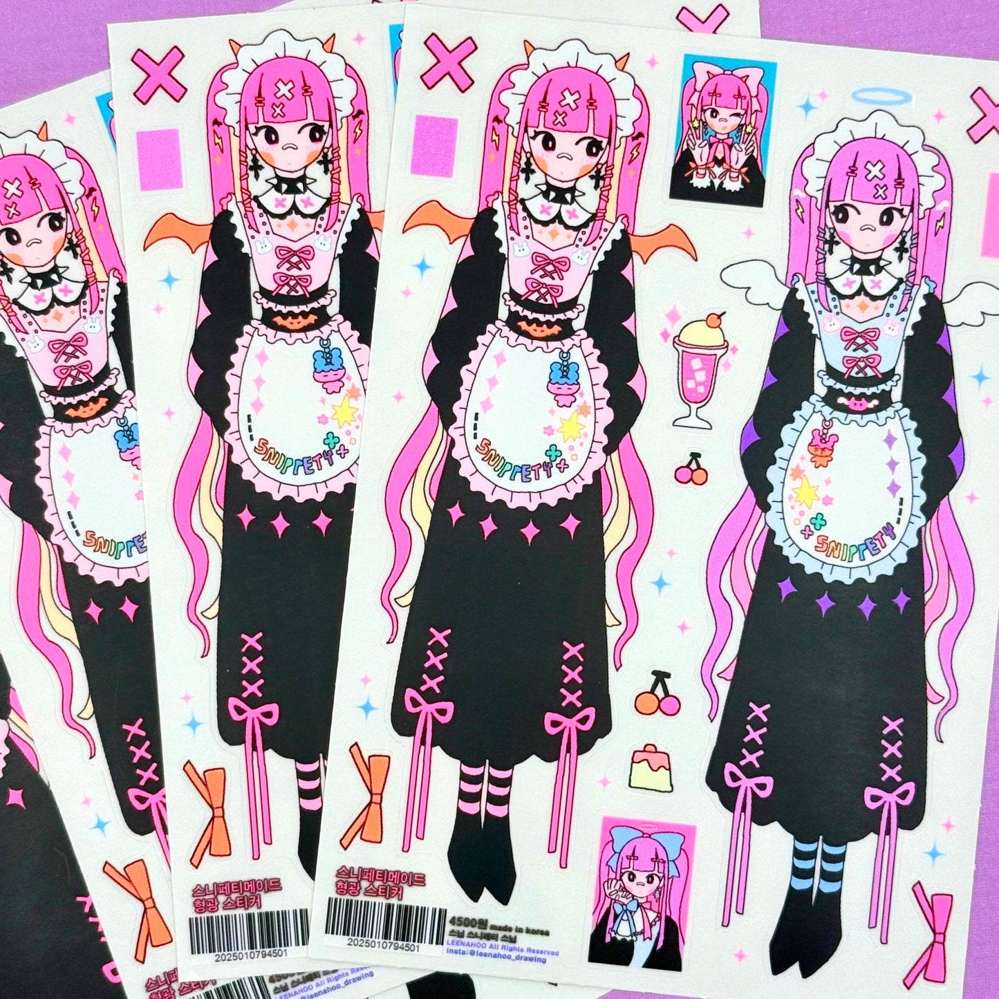 Leenahoo Neon Angels Large Sticker Sheet - Dandy Mail