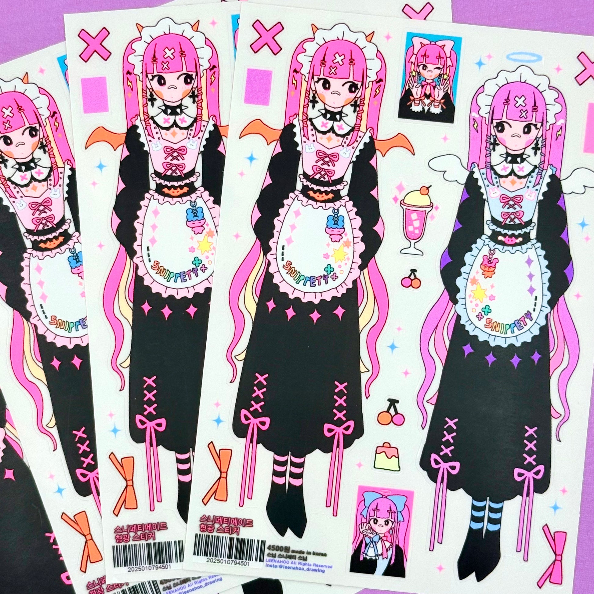 Leenahoo Neon Angels Large Sticker Sheet - Dandy Mail