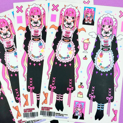 Leenahoo Neon Angels Large Sticker Sheet - Dandy Mail