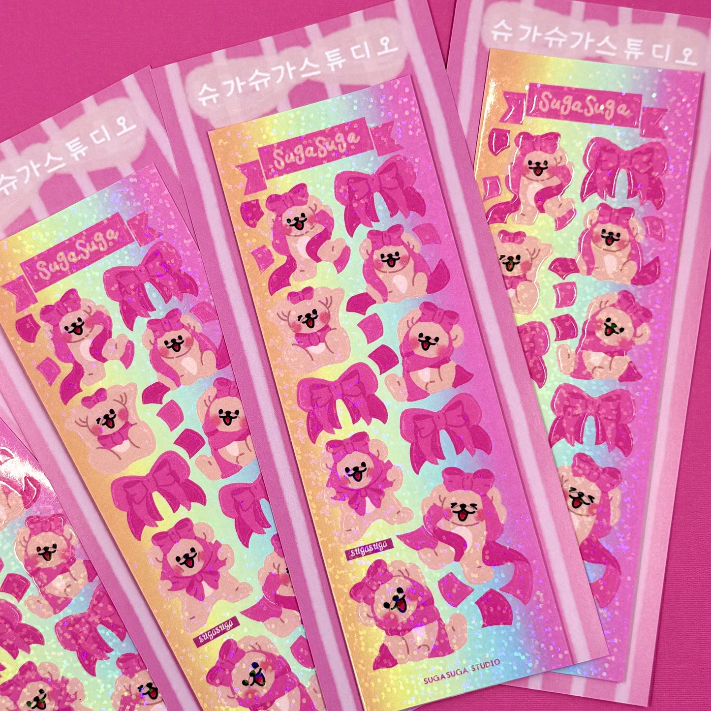 SugaSugaStudio Bow Bear Sticker Sheet - Dandy Mail