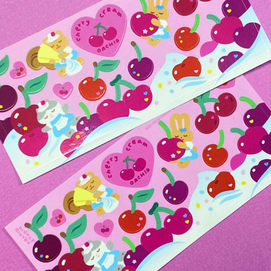 Orchid Studio Cherry Cream Sticker Sheet