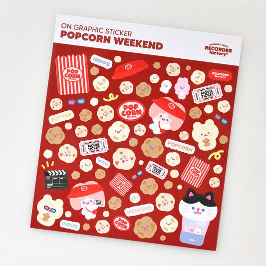 Recorder Factory Popcorn Weekend Sticker Sheet