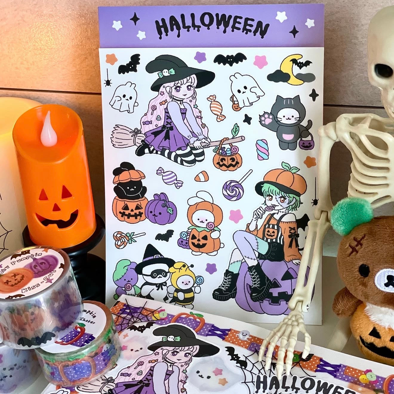 Ato and Bandi Halloween Large Sticker Sheet - Dandy Mail