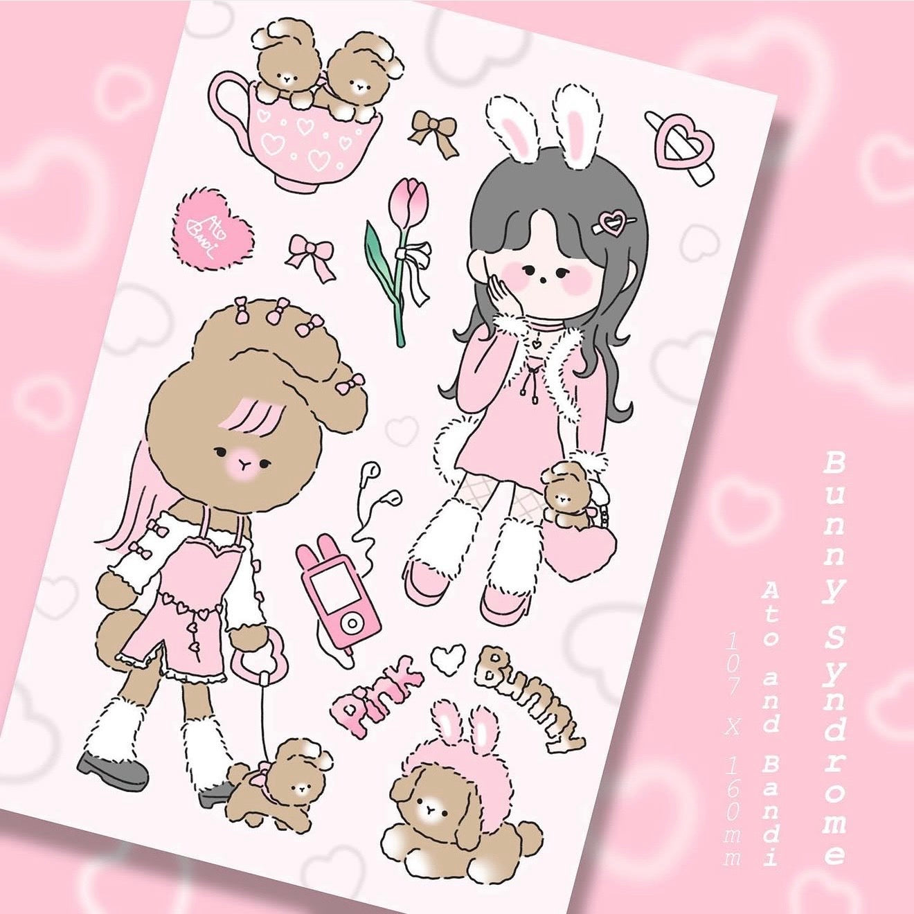 Ato and Bandi Bunny Syndrome Sticker Sheet - Dandy Mail