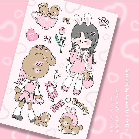 Ato and Bandi Bunny Syndrome Sticker Sheet - Dandy Mail