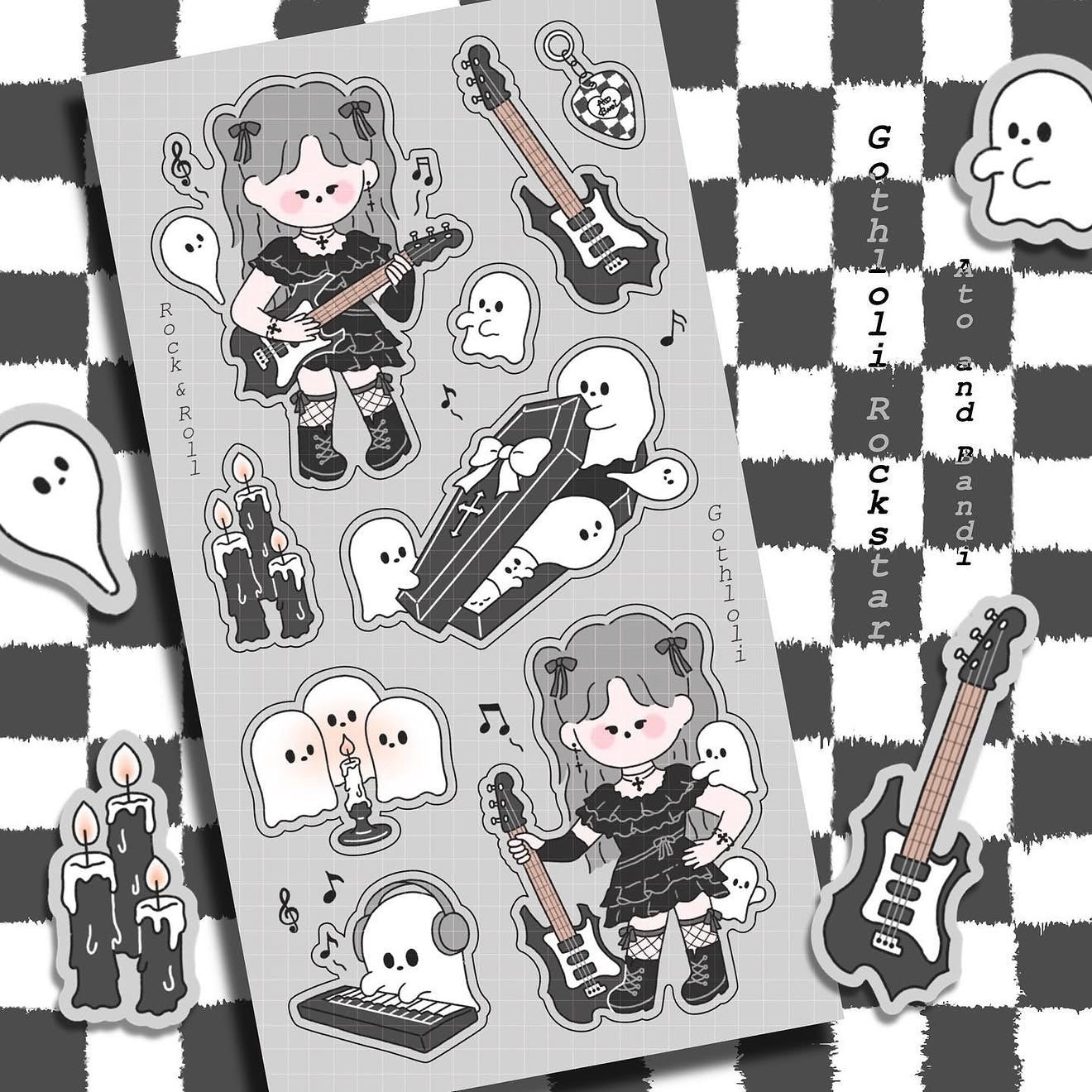 Ato and Bandi Gothloli Rockstar Sticker Sheet - Dandy Mail