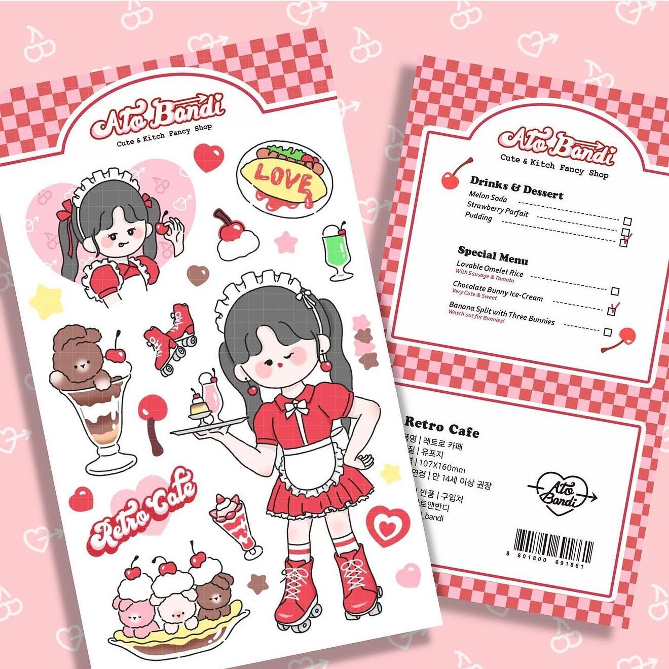 Ato and Bandi Bunny's Cafe Sticker Sheet - Dandy Mail