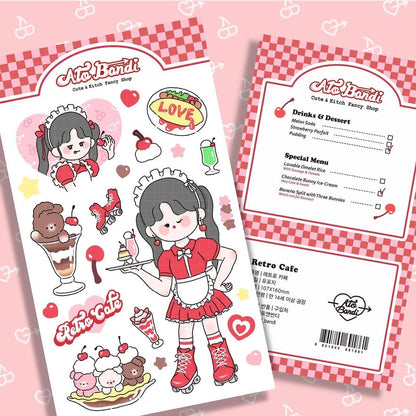 Ato and Bandi Bunny's Cafe Sticker Sheet - Dandy Mail