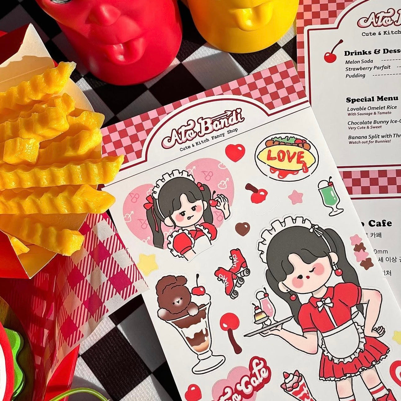 Ato and Bandi Bunny's Cafe Sticker Sheet - Dandy Mail