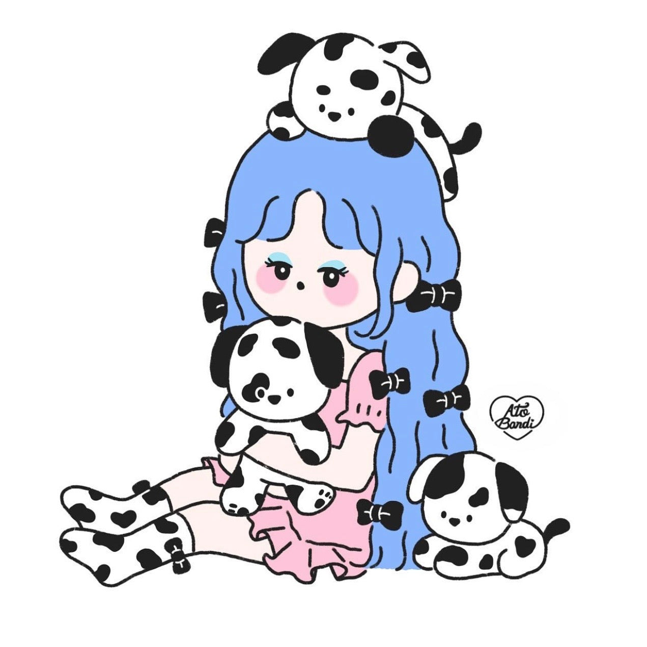 Ato and Bandi Dalmatian Sticker Sheet - Dandy Mail